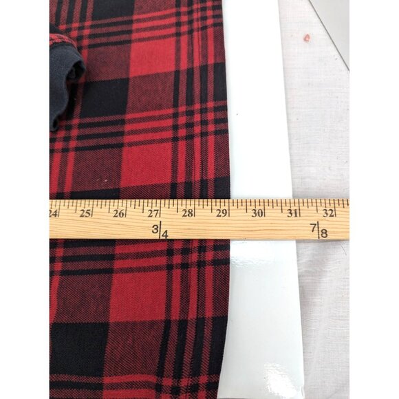 The Disney Store Men Red and Black Plaid Long Sleeve 3 Button Shirt Size Large - Picture 7 of 11